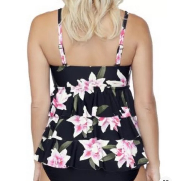 Island Escape Floral Tiered Tankini Top - Picture 3 of 4